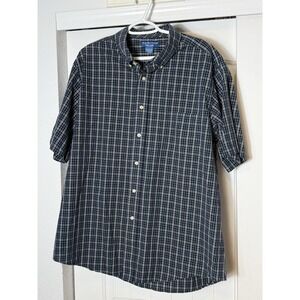 Puritan Men's XL (46-48) Short Sleeve Button Up Plaid Casual Shirt